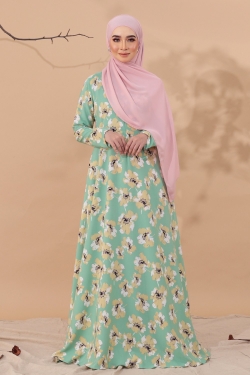 JUBAH PRINTED 35.02 - GREEN TEA